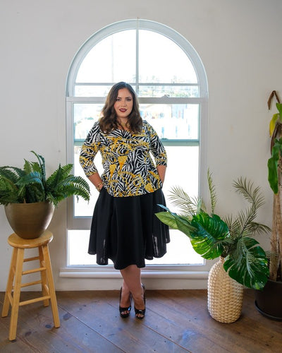 Circle Skirt | Plus Size Knee Length Skirt with Pockets