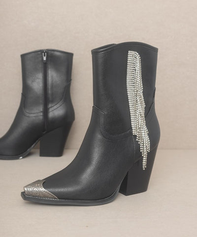 Tanner - Rhinestone Fringe Boots