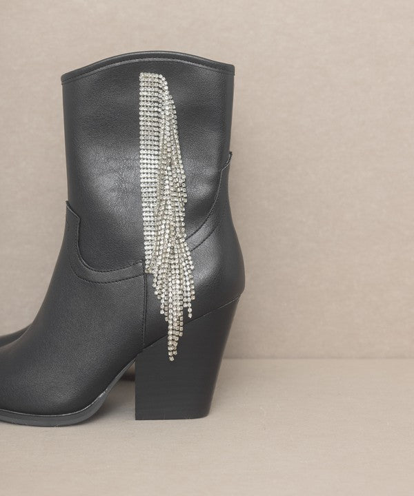 Tanner - Rhinestone Fringe Boots