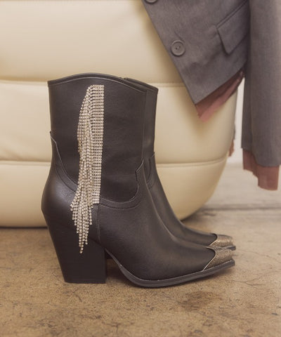 Tanner - Rhinestone Fringe Boots