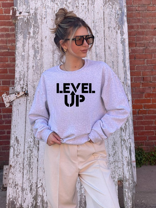 Level Up Graphic Crew Sweatshirt PLUS