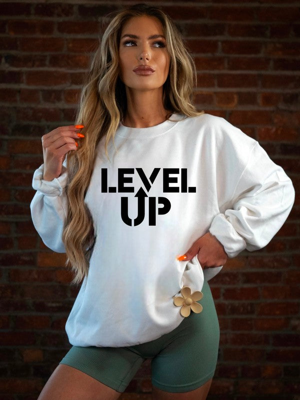 Level Up Graphic Crew Sweatshirt PLUS