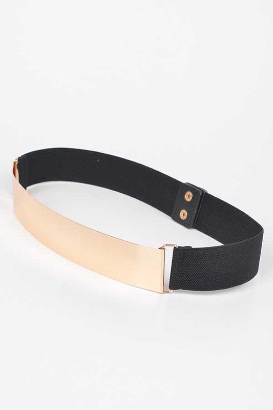 Iconic Metal Plaque Elastic Belt