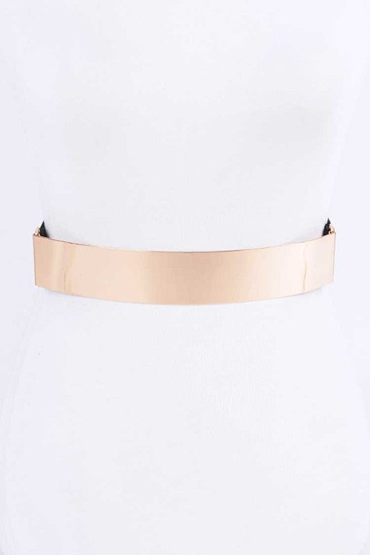 Iconic Metal Plaque Elastic Belt