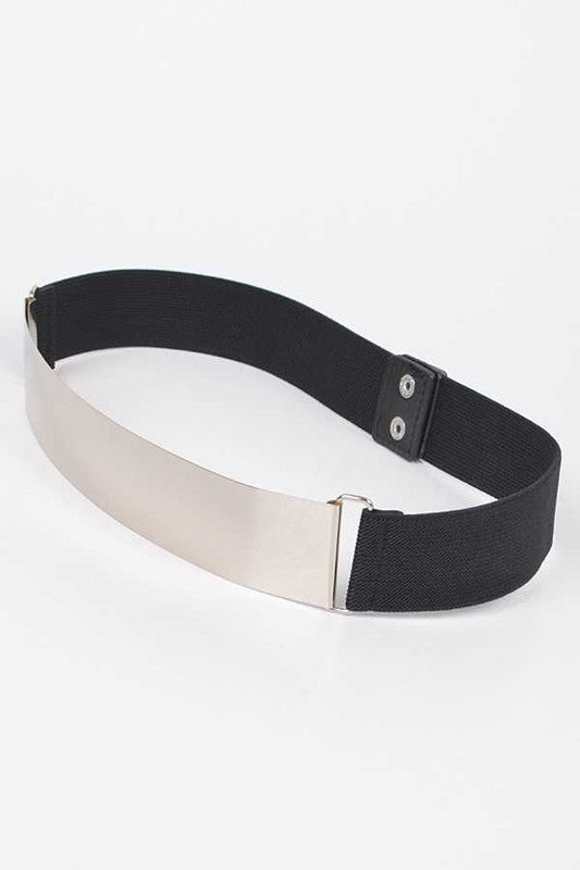 Iconic Metal Plaque Elastic Belt