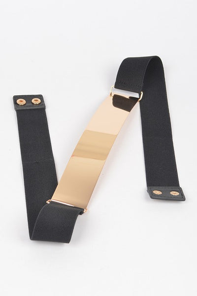 Iconic Metal Plaque Elastic Belt