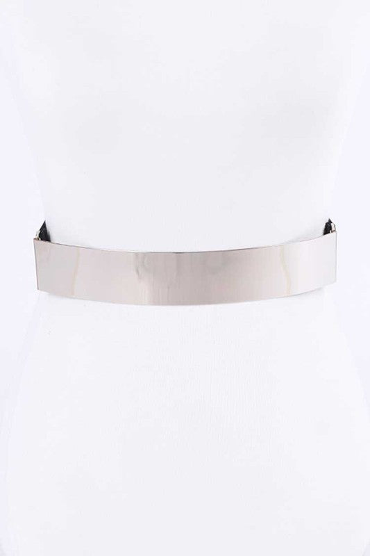 Iconic Metal Plaque Elastic Belt