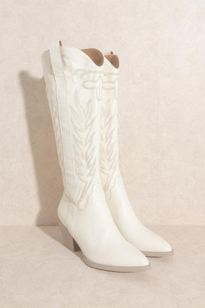 Embroidery Western Knee High Boots